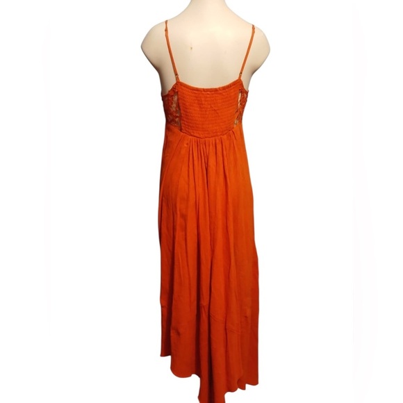 Free People Vibrant Orange Backless Dress - Picture 4 of 12